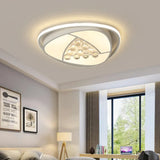 Modern Led Triangle Flush Ceiling Lamp - 16.5/20.5 Acrylic & Clear Crystal White Light