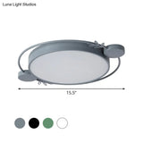 Modern Led Twig Round Iron Flush Mount Ceiling Light