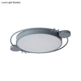 Modern Led Twig Round Iron Flush Mount Ceiling Light