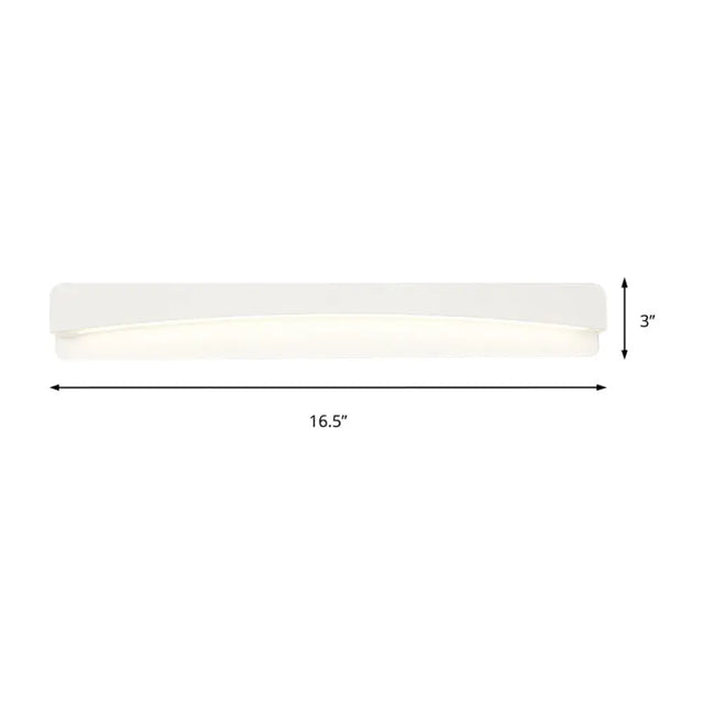 Modern Led Vanity Light Fixture - Wall Mounted Acrylic Rectangular Design In Natural White