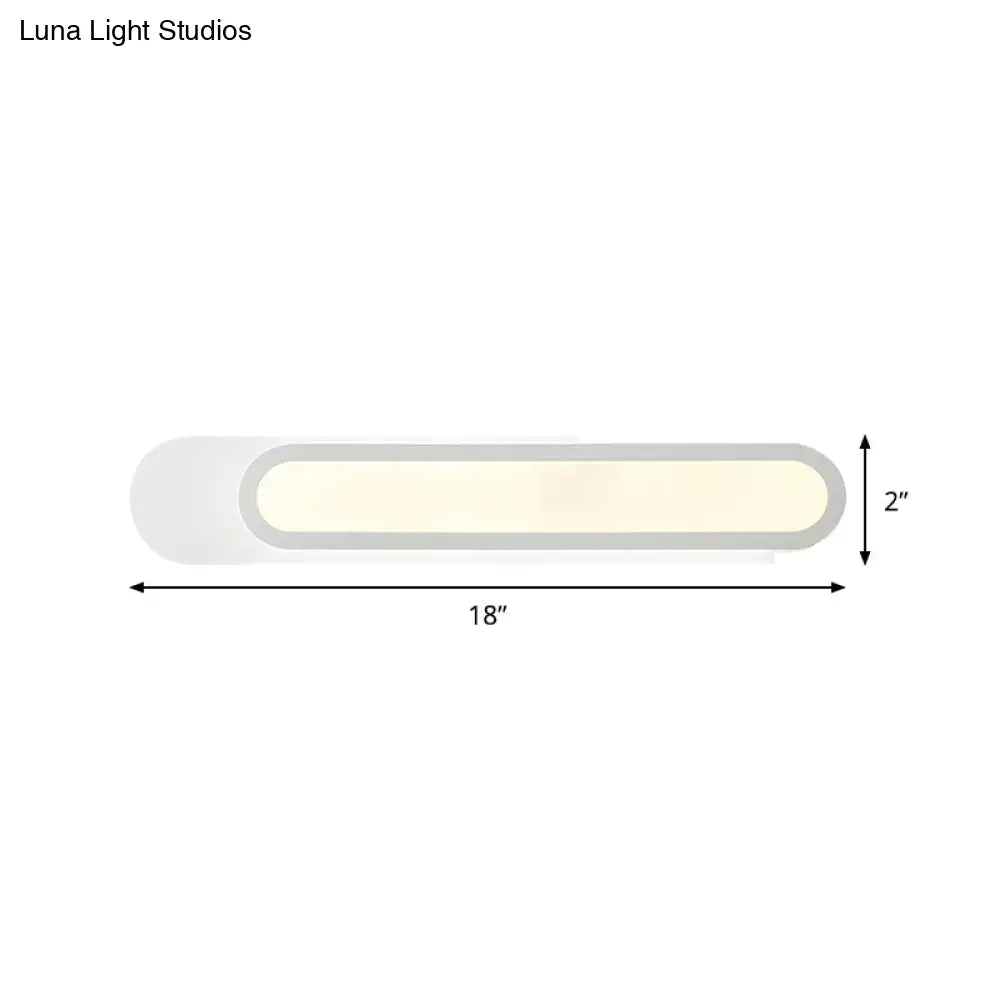 Modern Led Vanity Light With Acrylic Shade - White Wall Sconce Warm/White 12/18/20 Wide