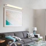 Modern Led Vanity Sconce Light For Bathroom - Slim 18/21.5 Wide Warm/White Lighting Metal Finish