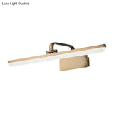 Modern Led Vanity Sconce Light With Brass Accents - Streamlined Wall Lighting