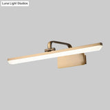 Modern Led Vanity Sconce Light With Brass Accents - Streamlined Wall Lighting