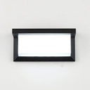 Modern Led Wall Sconce In Black - Rectangular Courtyard Light Fixture