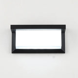 Modern Led Wall Sconce In Black - Rectangular Courtyard Light Fixture