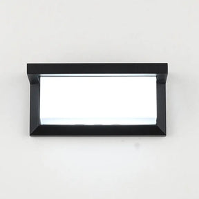 Modern Led Wall Sconce In Black - Rectangular Courtyard Light Fixture