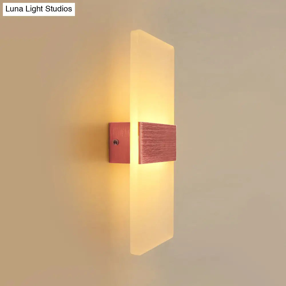 Modern Led Wall Sconce In Oval/Rectangular/Convex Shape - 8/10.5 Wide Warm/White/Natural Light
