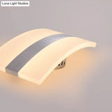 Modern Led Wall Sconce In Oval/Rectangular/Convex Shape - 8/10.5 Wide Warm/White/Natural Light