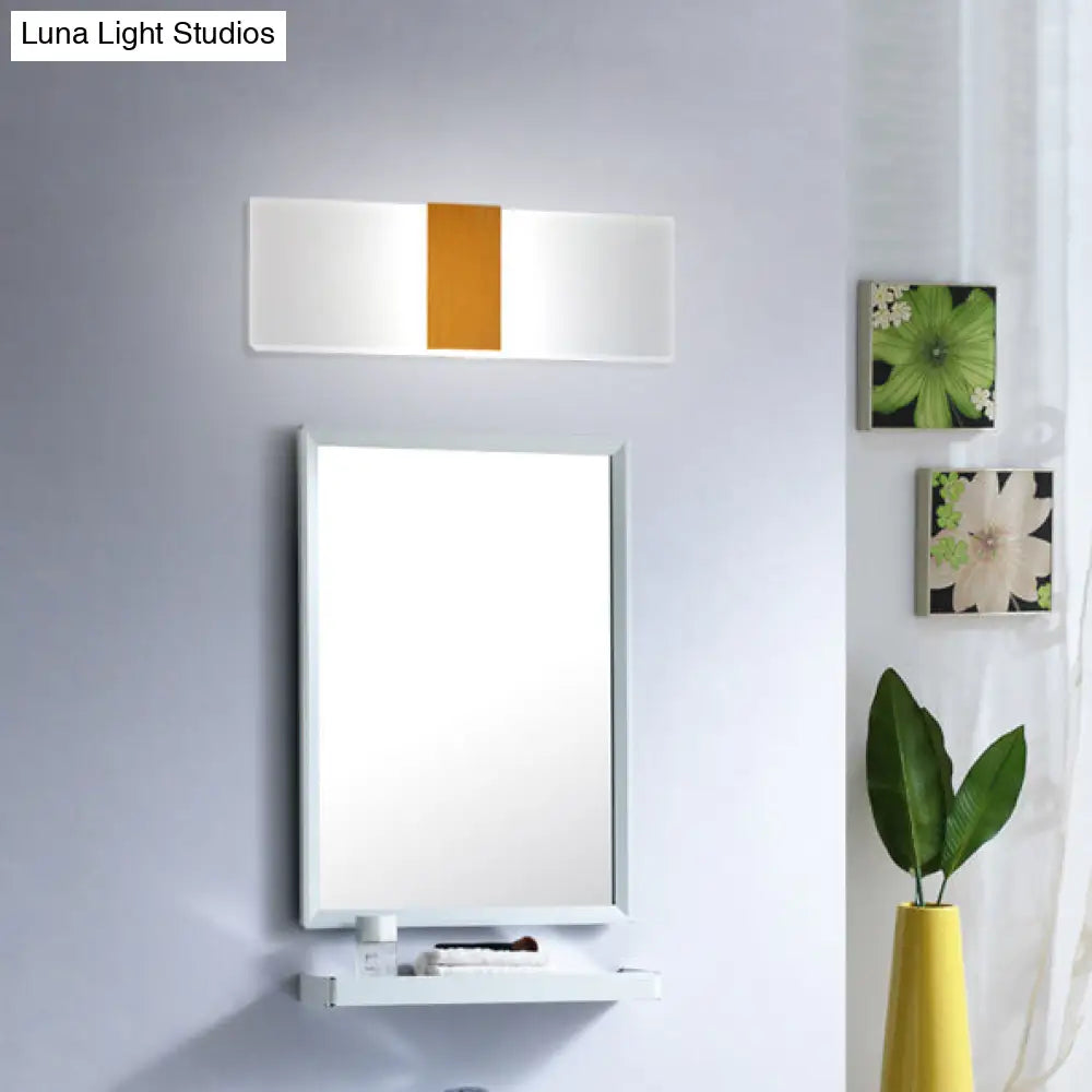 Modern Led Wall Sconce In Oval/Rectangular/Convex Shape - 8/10.5 Wide Warm/White/Natural Light