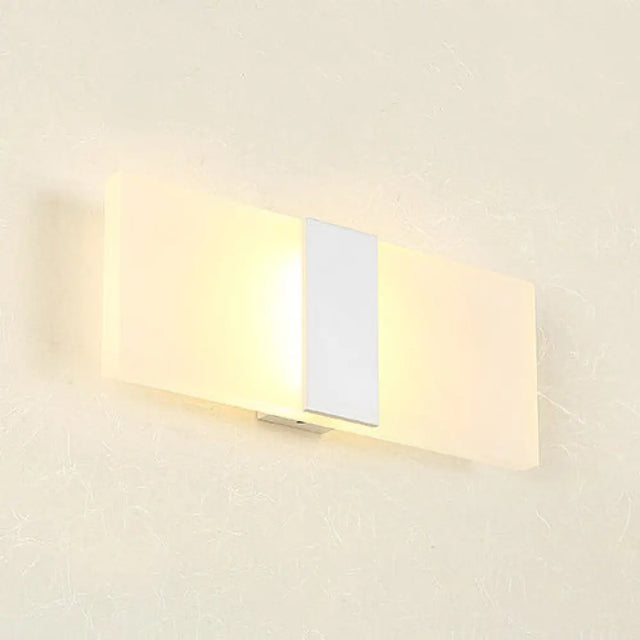 Modern Led Wall Sconce In Oval/Rectangular/Convex Shape - 8/10.5 Wide Warm/White/Natural Light