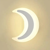 Modern Led Wall Sconce In White For Flat Hallway Stair Acrylic Finish / Moon