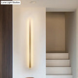Modern Led Wall Sconce Lamp - Simple Linear Stairway Light In Gold White/Warm/Natural