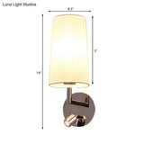 Modern Led Wall Sconce Light In Chrome With Round/Rectangle Canopy