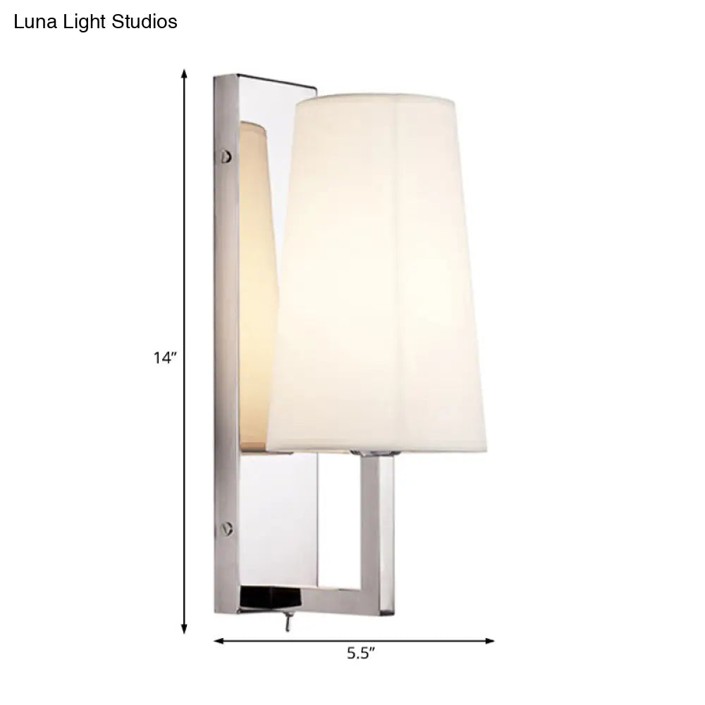 Modern Led Wall Sconce Light In Chrome With Round/Rectangle Canopy