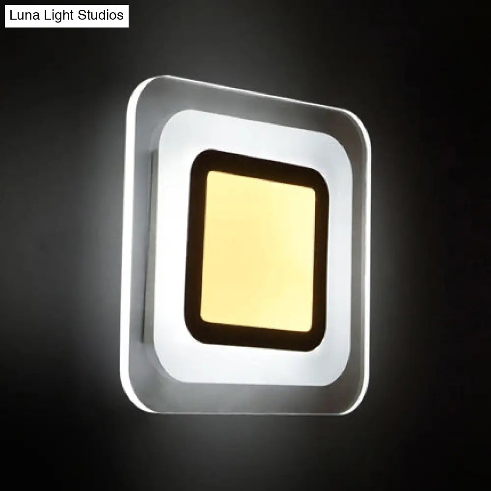 Modern Led Wall Sconce - Triangle/Round/Square Design Warm/White Light Acrylic Simplicity