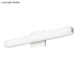 Modern Led Wall Sconce With Acrylic Shade Chrome Finish Rectangular Vanity Lighting In Warm/White