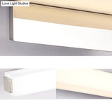 Modern Led Wall Sconce With Acrylic Shade Chrome Finish Rectangular Vanity Lighting In Warm/White
