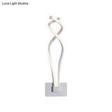 Modern Led Wall Sconce With Acrylic Shade For Bedroom - Black/White Wavy/Musical Note Design