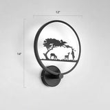 Modern Led Wall Sconce With Nordic Geometric Design In Grey Metal / White Tree