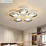 Modern Led White Acrylic Flush Ceiling Light With Crystal Orb - Remote Control Dimming