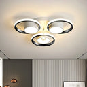 Modern Led White Acrylic Flush Ceiling Light With Crystal Orb - Remote Control Dimming