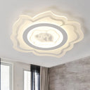 Modern Led White Acrylic Flush Mount Light Fixture With Warm/White Lighting /