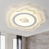 Modern Led White Acrylic Flush Mount Light Fixture With Warm/White Lighting /