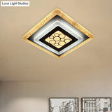 Modern Led White - Black Rhombus Flushmount Light With Crackle Design - Acrylic Ceiling Flush