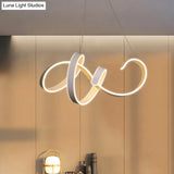Modern Led White Chandelier Pendant: Twisting Acrylic Ceiling Light In Warm/White