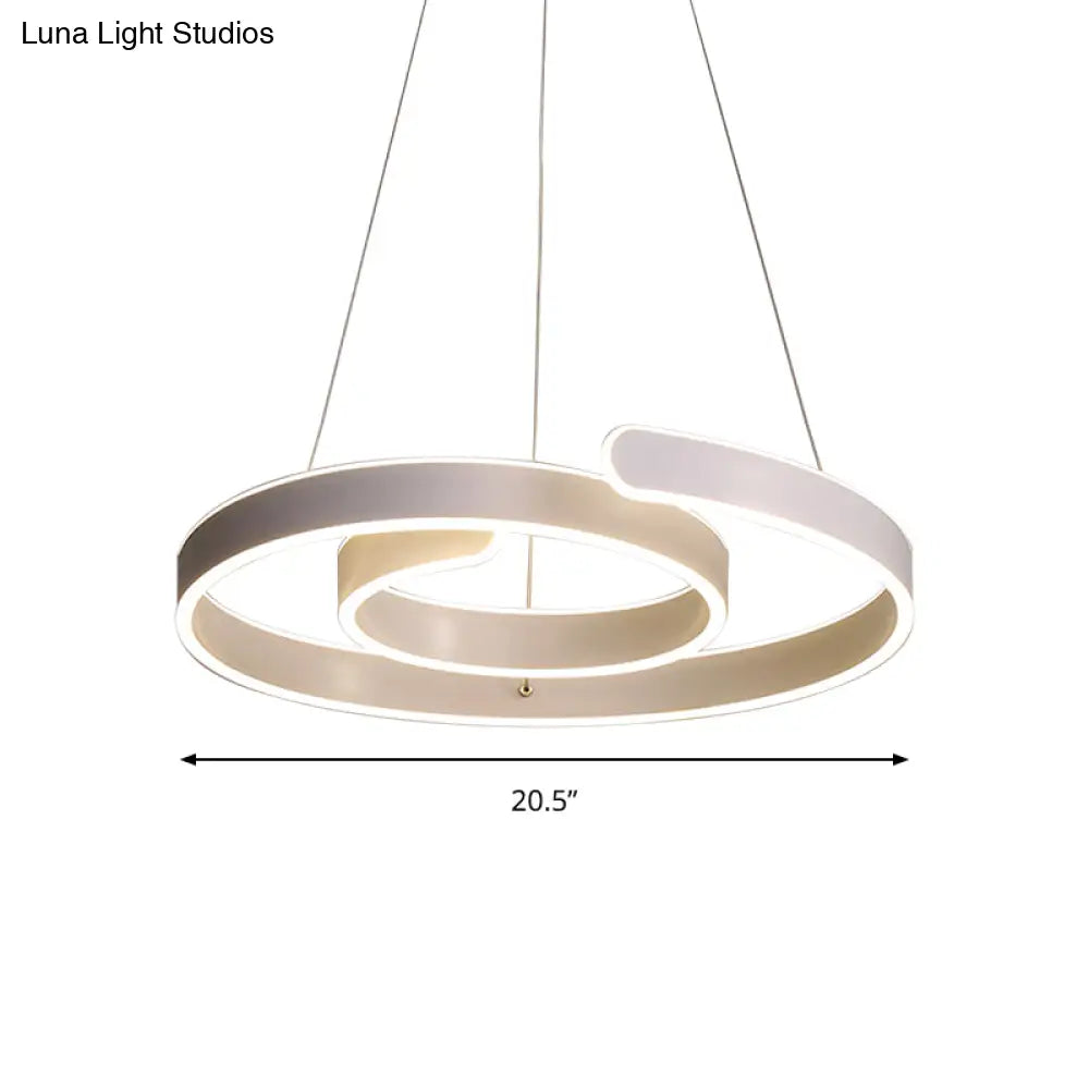 Modern Led White Chandelier Pendant: Twisting Acrylic Ceiling Light In Warm/White