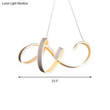 Modern Led White Chandelier Pendant: Twisting Acrylic Ceiling Light In Warm/White