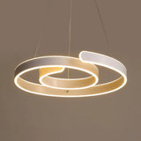 Modern Led White Chandelier Pendant: Twisting Acrylic Ceiling Light In Warm/White / Warm A