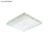 Modern Led White Flush Ceiling Light With Flower Pattern - White/Warm/3 Color Options