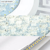 Modern Led White Flush Mount Ceiling Light Fixture With Crystal Accents - Extra - Thin Round Acrylic