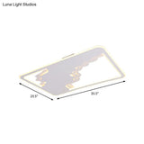 Modern Led White Flush Mount Ceiling Light Ultra Thin Design 19’/35.5’ Wide