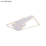 Modern Led White Flush Mount Ceiling Light Ultra Thin Design 19’/35.5’ Wide