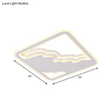 Modern Led White Flush Mount Ceiling Light Ultra Thin Design 19’/35.5’ Wide