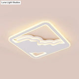Modern Led White Flush Mount Ceiling Light Ultra Thin Design 19’/35.5’ Wide