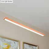 Modern Led Wooden Rectangular Pendant Light For Office Ceiling