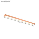 Modern Led Wooden Rectangular Pendant Light For Office Ceiling