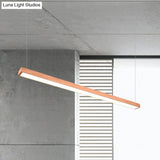 Modern Led Wooden Rectangular Pendant Light For Office Ceiling