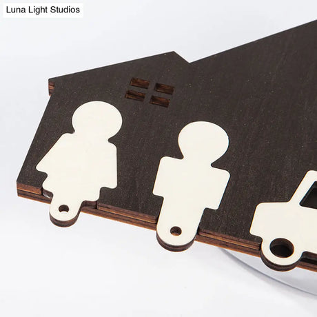 Modern Led Wooden Wall Light For Kids Bedroom & Foyer Stylish Sconce Lamp