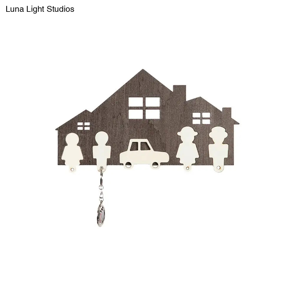 Modern Led Wooden Wall Light For Kids Bedroom & Foyer Stylish Sconce Lamp
