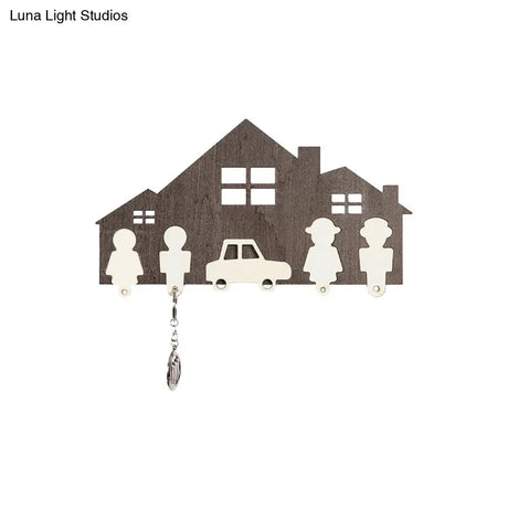 Modern Led Wooden Wall Light For Kids Bedroom & Foyer Stylish Sconce Lamp