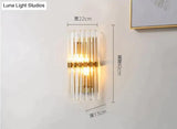 Modern Light Luxury Crystal LED Bedroom Bedside Lamp Copper Wall Lamp Copper Wall Lamps