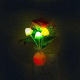 Modern Lilac Blossom Led Night Lamp: Multicolored Light Plug-In Wall Lighting Multi-Color