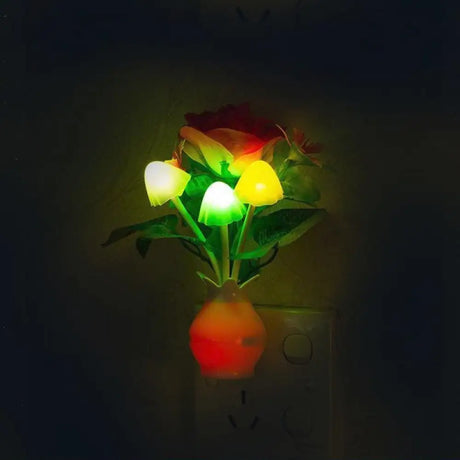 Modern Lilac Blossom Led Night Lamp: Multicolored Light Plug-In Wall Lighting Multi-Color