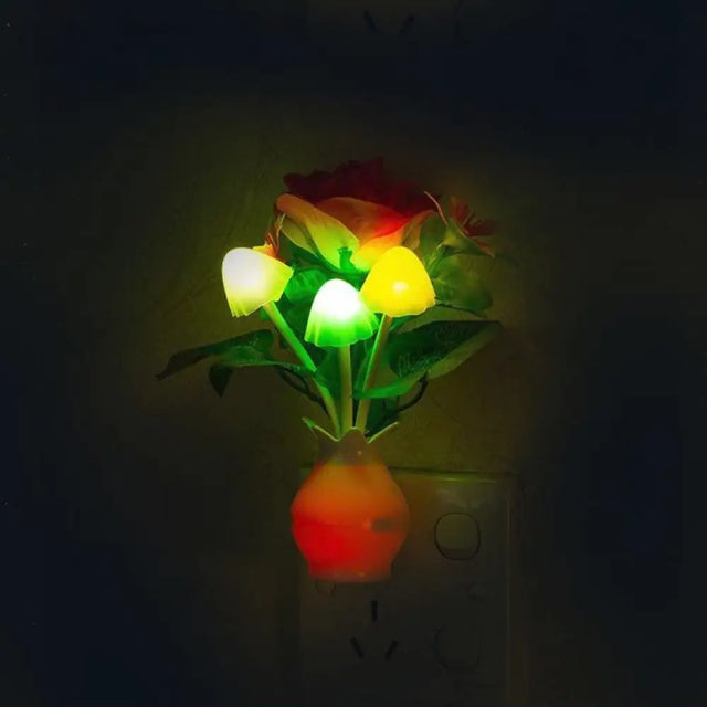 Modern Lilac Blossom Led Night Lamp: Multicolored Light Plug-In Wall Lighting Multi-Color