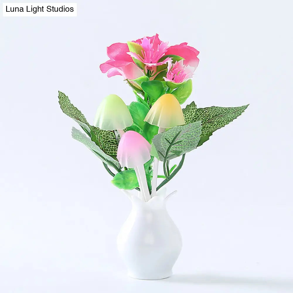 Modern Lilac Blossom Led Night Lamp: Multicolored Light Plug-In Wall Lighting